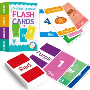 Four-in-One Learning Flashcards for Early Childhood Education: Alphabet, Numbers, Colors, Shapes, and English Recognition Cards
