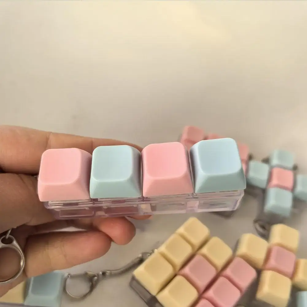 Fidget Decompression 1/4/5/9 Keyboard Key Toy Anti Stress Finger Keyboard Games For Adults Antistress Toys Boys Girls Keychain - Image 5