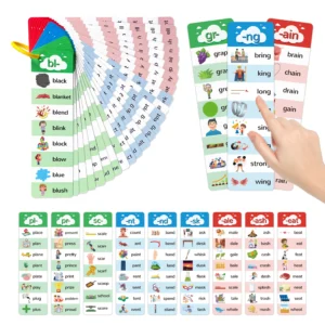 Letter Blends Flash Cards, Interactive Word Learning with Syllable Patterns & Pronunciation Rules for Kids/Beginners