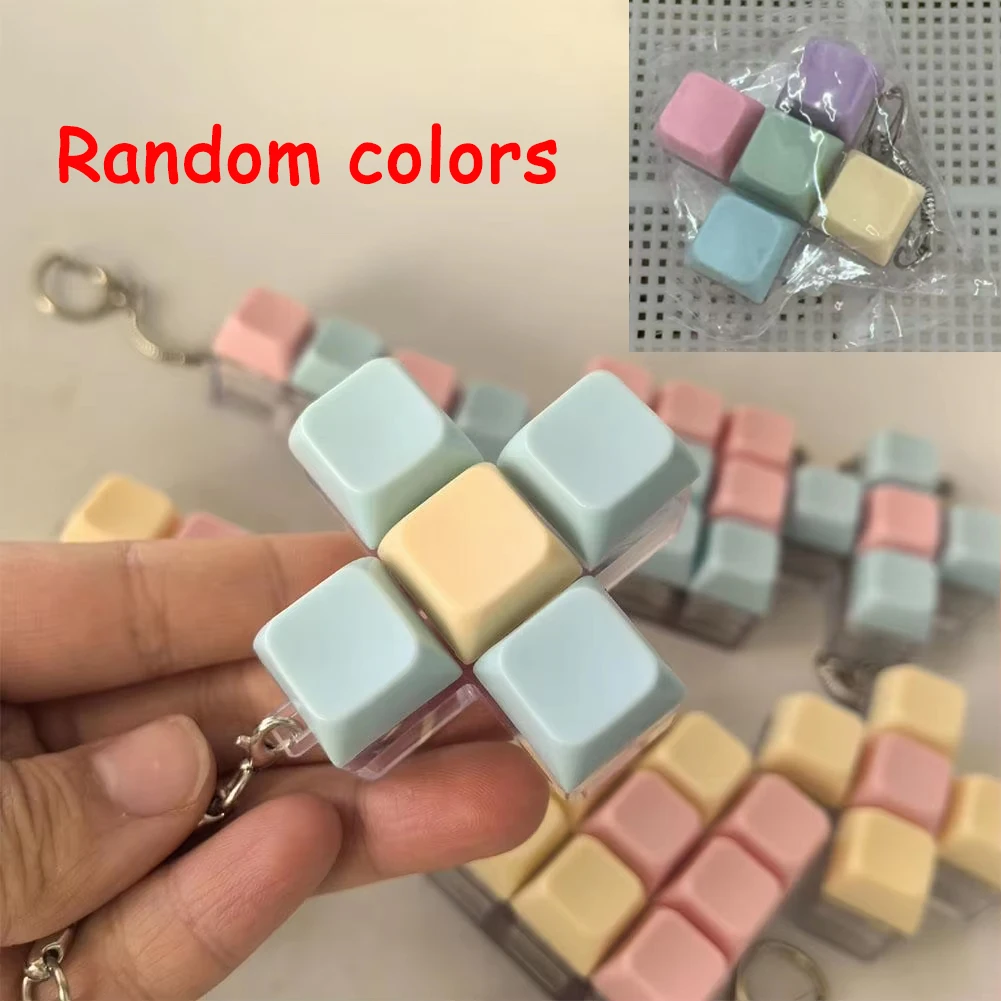 Fidget Decompression 1/4/5/9 Keyboard Key Toy Anti Stress Finger Keyboard Games For Adults Antistress Toys Boys Girls Keychain - Image 6