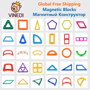 VINEDI Big Size Magnetic Building Blocks Magnetic tiles Magnet Designer construction blocks Montessori Educational Toys For Kids