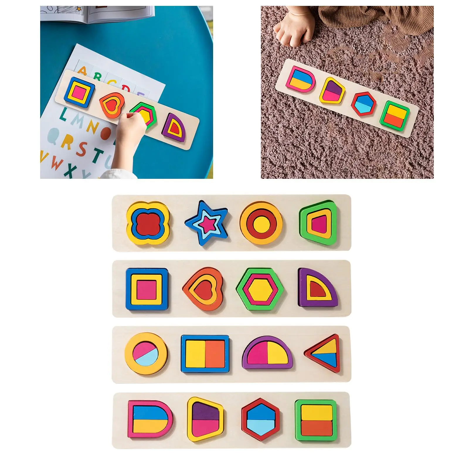 Wooden Shape Peg Puzzle Fine Motor Skills Early Learning Educational Toy Montessori Toys for 3 4 5 Children Holiday Gift - Image 4