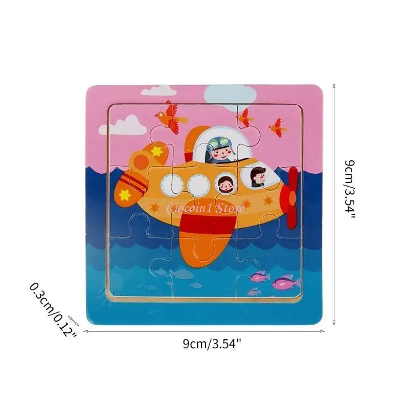Y1UB 9Pcs Early Education Animal Puzzles Learning Playset Toy Set Educational Game - Image 6