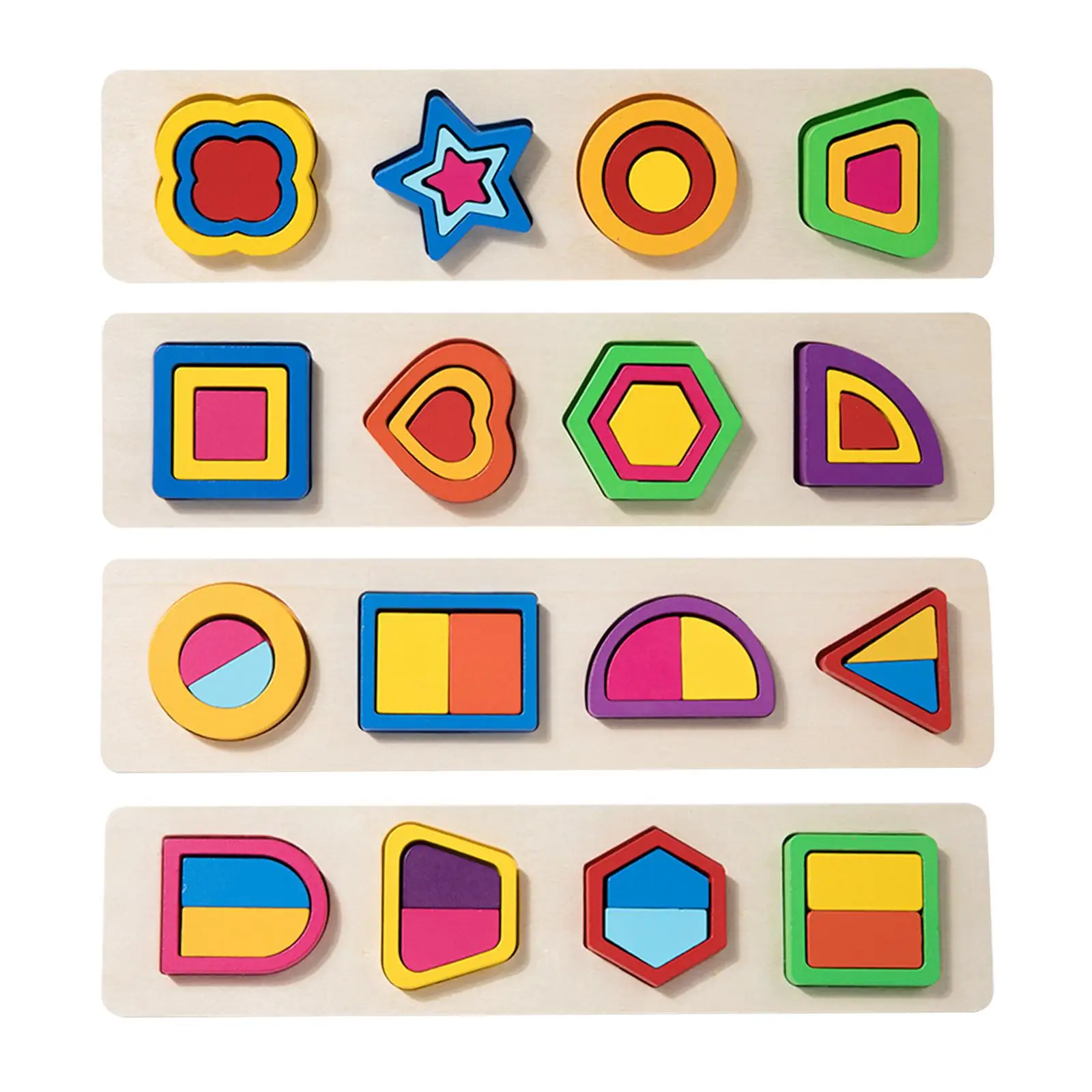 Wooden Shape Peg Puzzle Fine Motor Skills Early Learning Educational Toy Montessori Toys for 3 4 5 Children Holiday Gift - Image 2