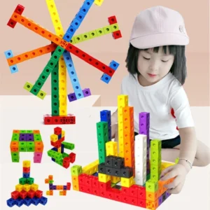 100/200Pcs Montessori Math Toys 10 Colors Rainbow Link Cubes Snap Blocks 3D Puzzle Stacking Game Kids Educational Learning Toys