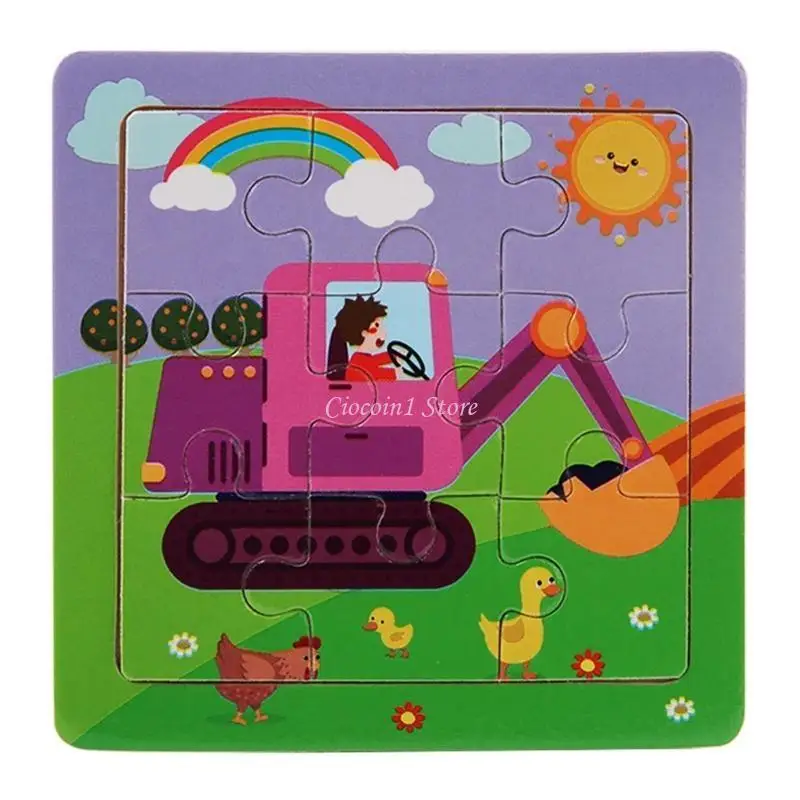 Y1UB 9Pcs Early Education Animal Puzzles Learning Playset Toy Set Educational Game - Image 3