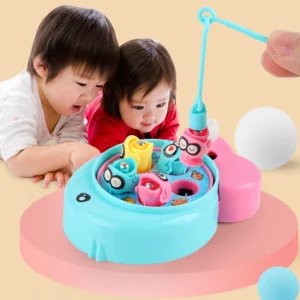 Portable Clockwork Fishing Toy - Mini Interactive Rod with Realistic Fish (Kids’ Gift)