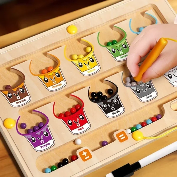2 in 1 Magnetic Color Sorting Maze & Drawing Board Toddler Montessori ...