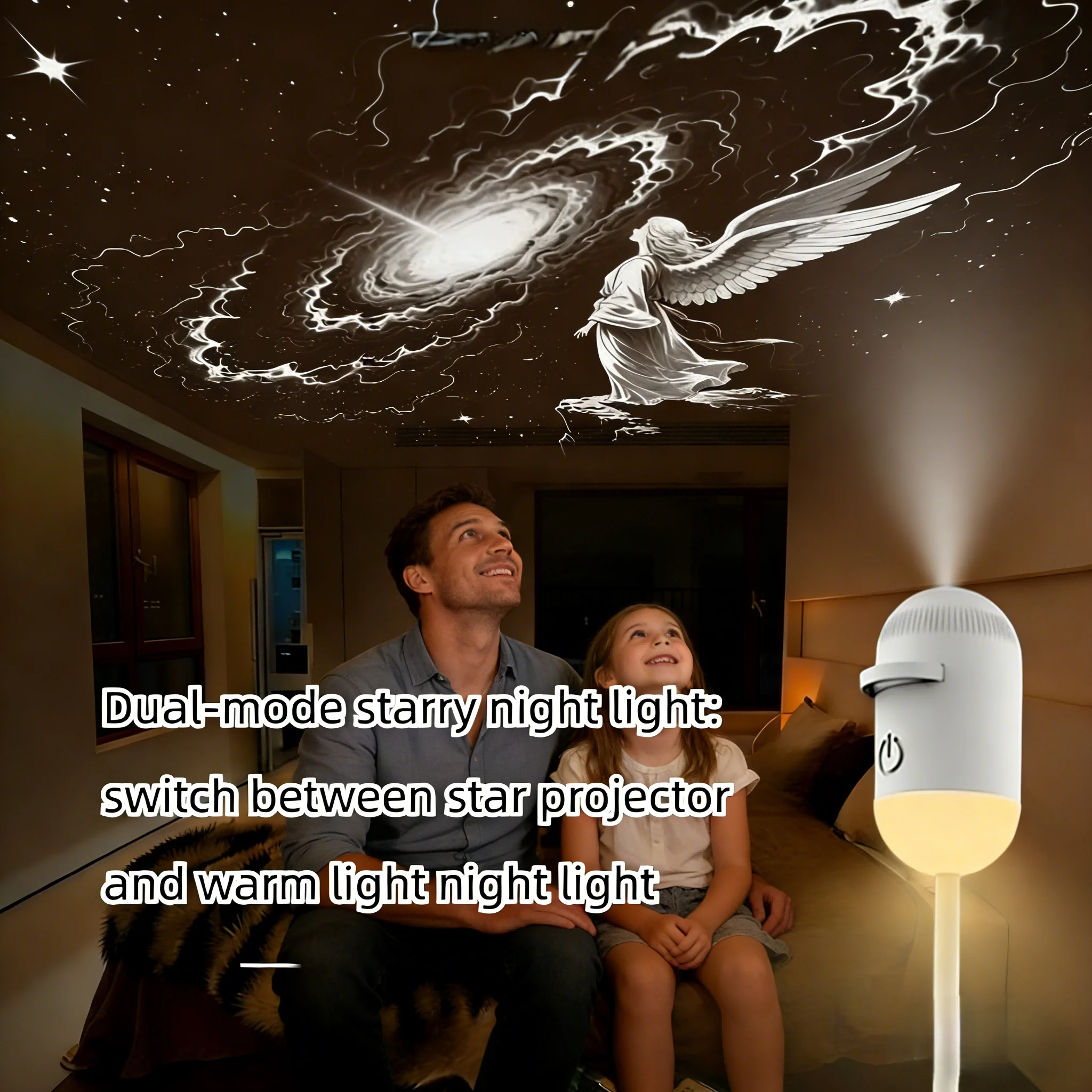 2-in-1 Mini Galaxy Star Projector Night Light – Starry Sky Ambient Lamp for Bedroom Sleep & Decoration - Image 4