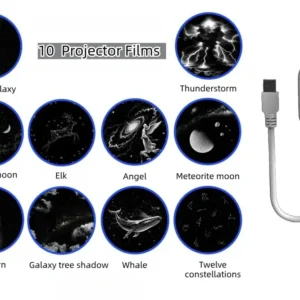 2-in-1 Mini Galaxy Star Projector Night Light – Starry Sky Ambient Lamp for Bedroom Sleep & Decoration