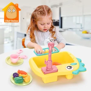 Kids Toy Pretend Play Kitchen Electirc Water Machine Wash Fruit Vegetable Game Early Educational Toys For Children Birthday Gift