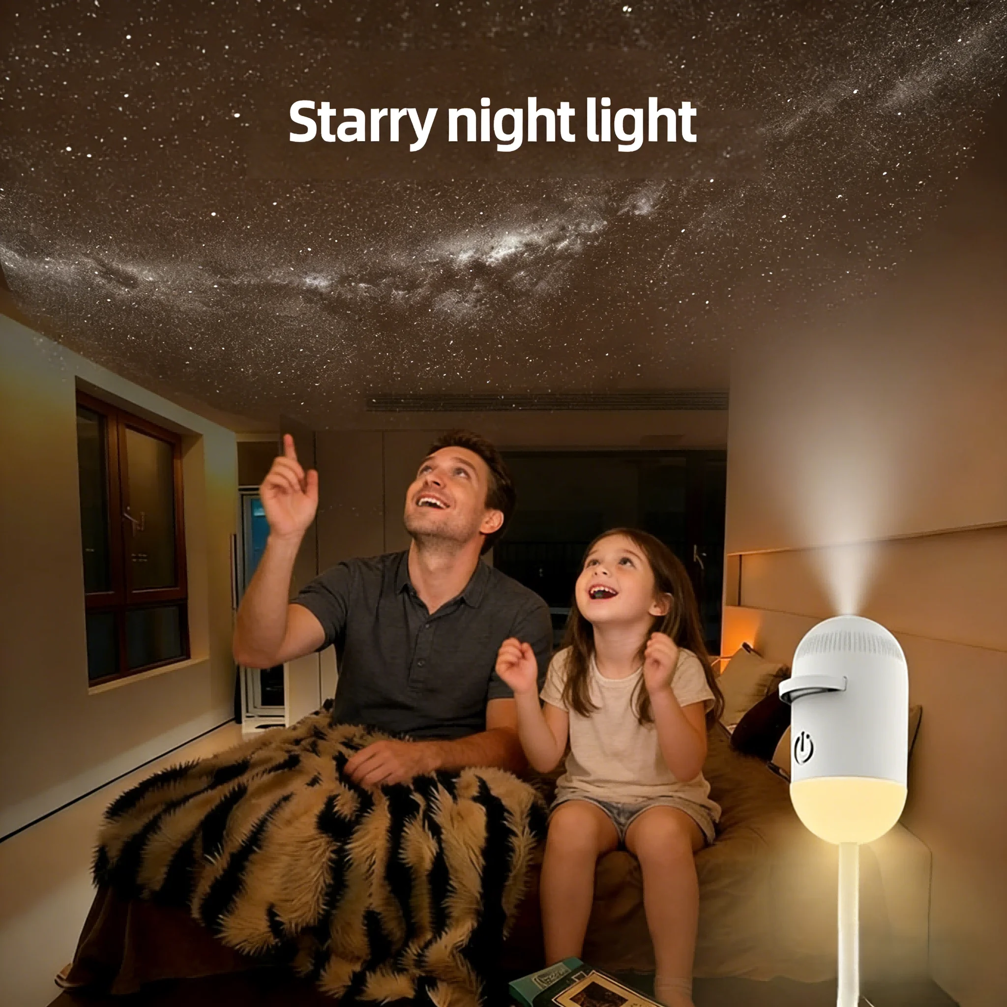 2-in-1 Mini Galaxy Star Projector Night Light – Starry Sky Ambient Lamp for Bedroom Sleep & Decoration - Image 5