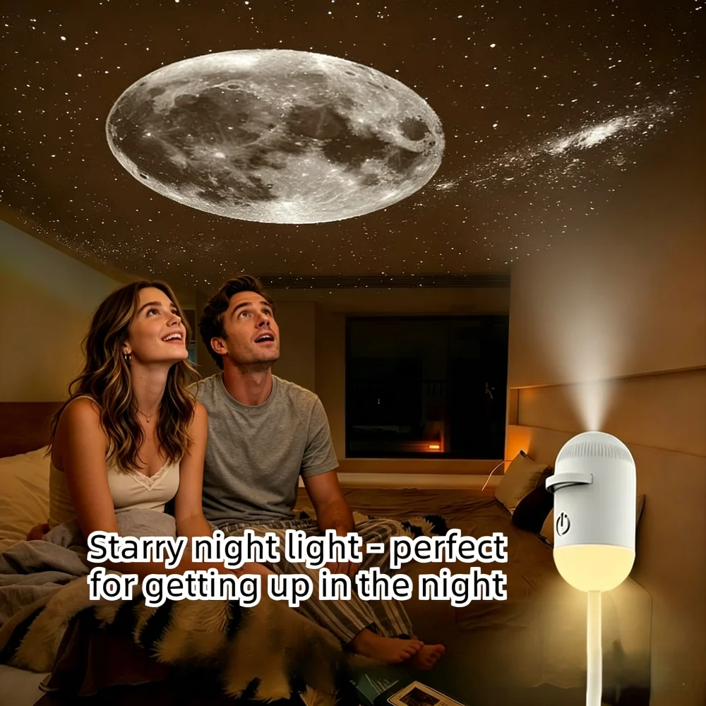 2-in-1 Mini Galaxy Star Projector Night Light – Starry Sky Ambient Lamp for Bedroom Sleep & Decoration - Image 6