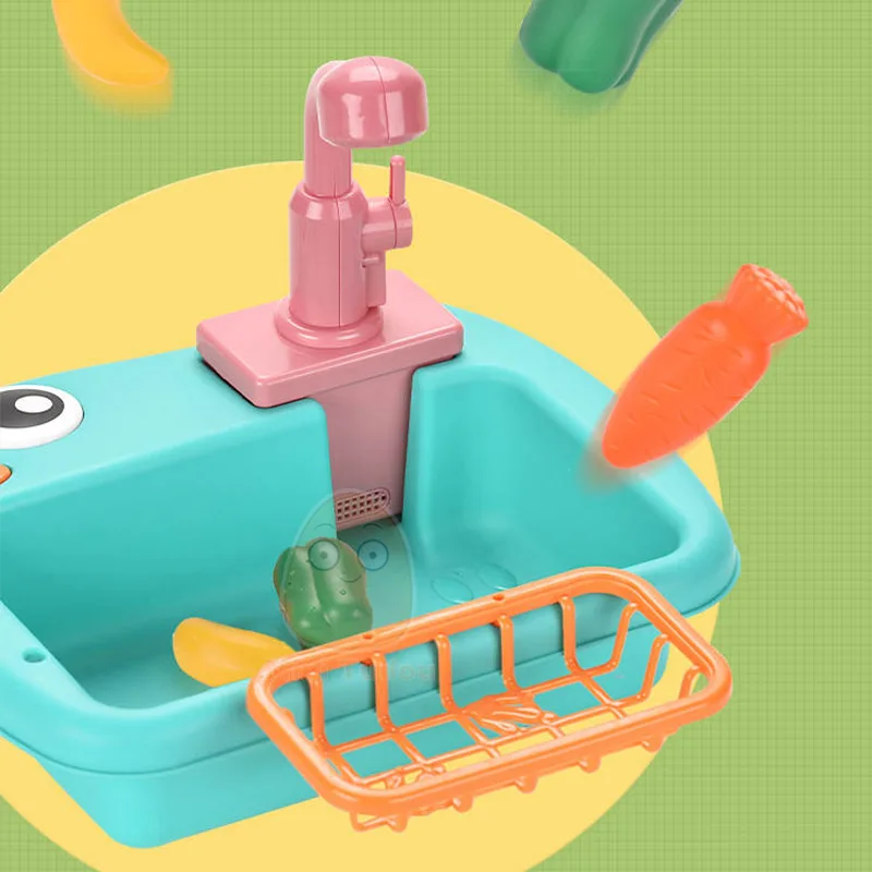 Kids Toy Pretend Play Kitchen Electirc Water Machine Wash Fruit Vegetable Game Early Educational Toys For Children Birthday Gift - Image 5