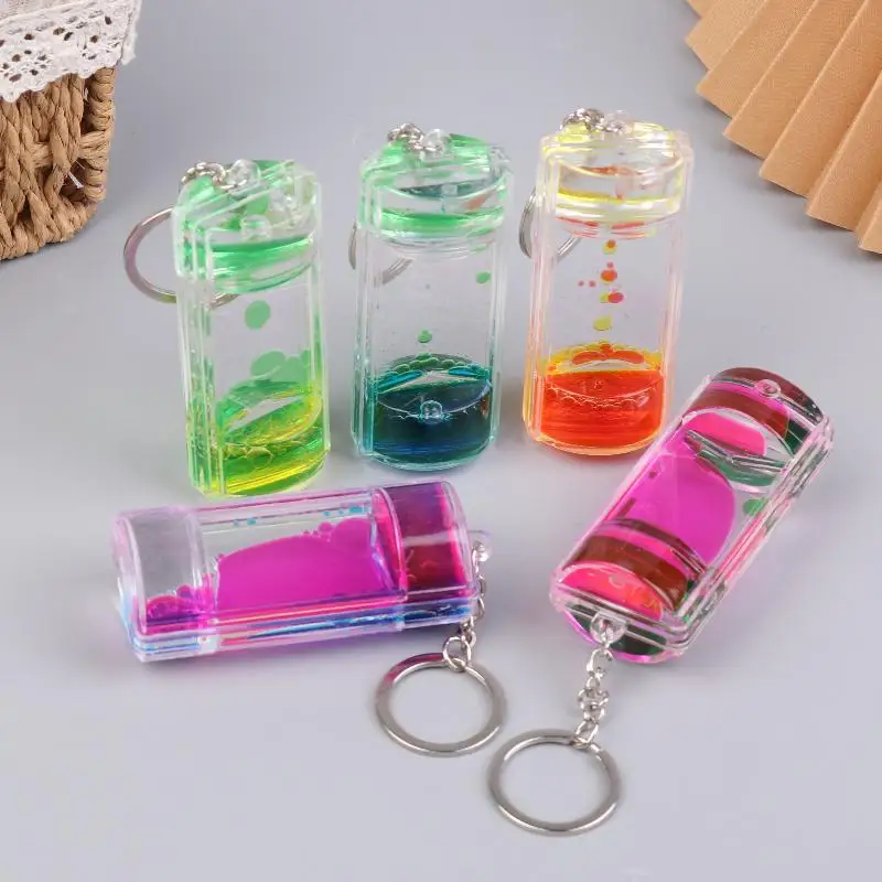 Creative Decompression Two-Color Liquid Oil Leak Acrylic Liquid Hourglass Timer Oil Drop Craft Desktop Decoration Exquisite Gift - Image 2