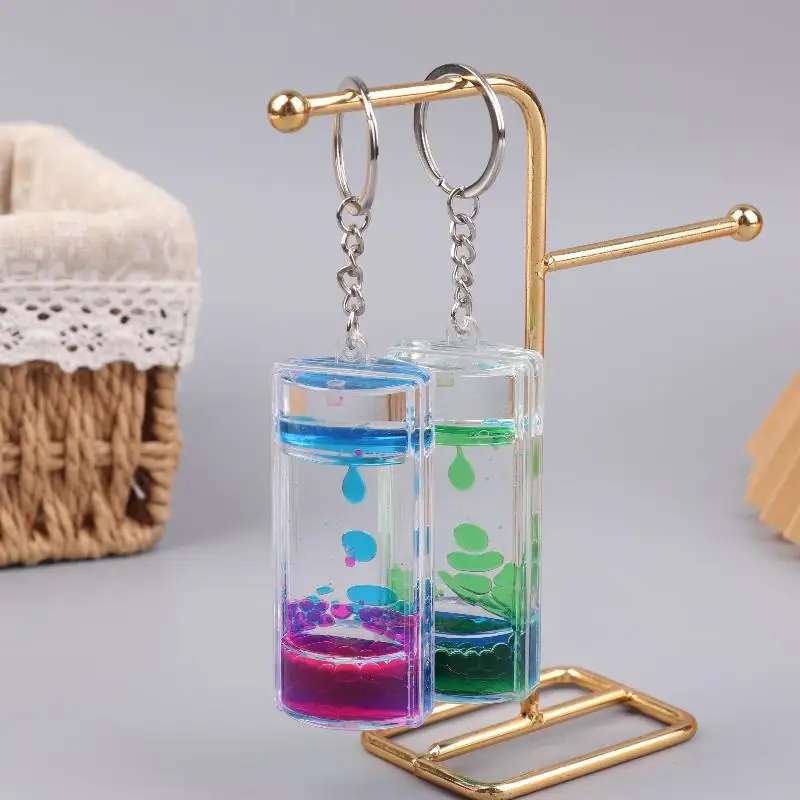 Creative Decompression Two-Color Liquid Oil Leak Acrylic Liquid Hourglass Timer Oil Drop Craft Desktop Decoration Exquisite Gift - Image 4
