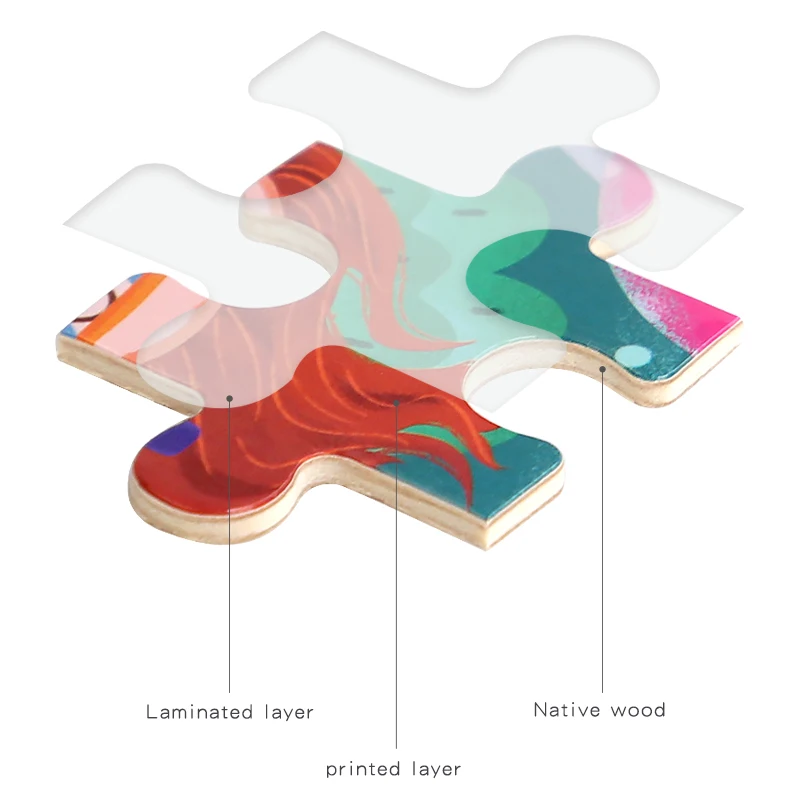 60PCS Wooden Jigsaw Color 3D Puzzle Cartoon Characters Animal Early Educational Learning Logical Thinking Focus Puzzle Toys Gift - Image 3