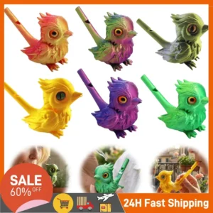 6Pcs 3D Printed Birds Whistles PVC Realistic Animals Models 3D Printing Musical Instrument Collectible Gift for Bird Enthusiasts