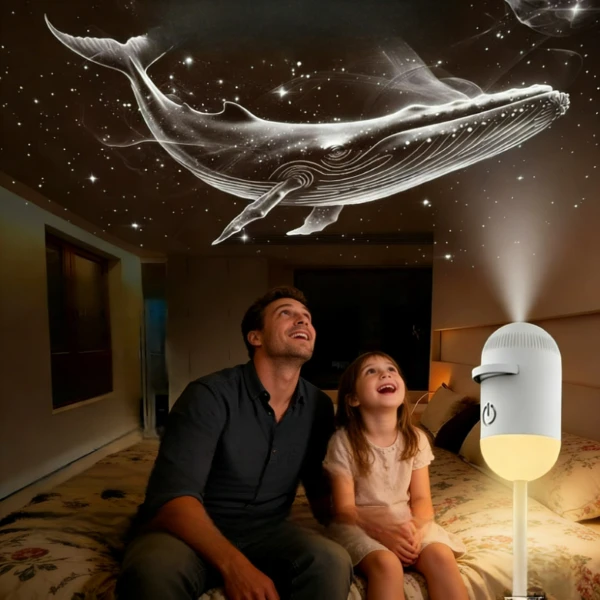 2-in-1 Mini Galaxy Star Projector Night Light – Starry Sky Ambient Lamp for Bedroom Sleep & Decoration - Image 2