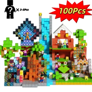 Magnetic Building Blocks 100 Pcs STEM Educational Toys for Kids Age 3+ DIY Assembly Bricks Creative Gift for Children