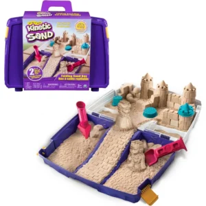 Folding Sand Box with 2lbs Play Sand 7 Molds and Tools Sensory Toys for Ages 3 and Up