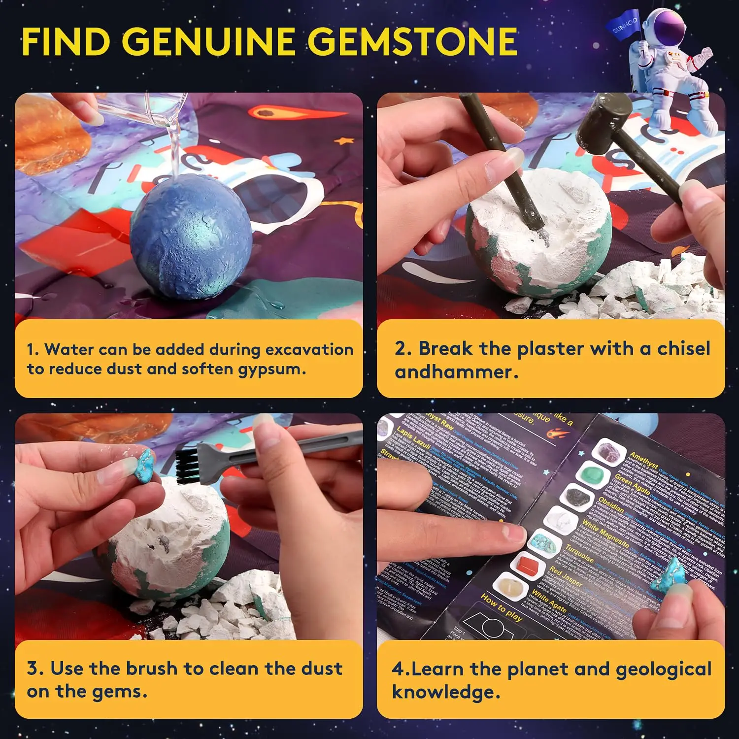 Children's Archaeology Digging Treasure Planet Gem Ore Exploration of The Solar System Mining Science Education Educational Toys - Image 4