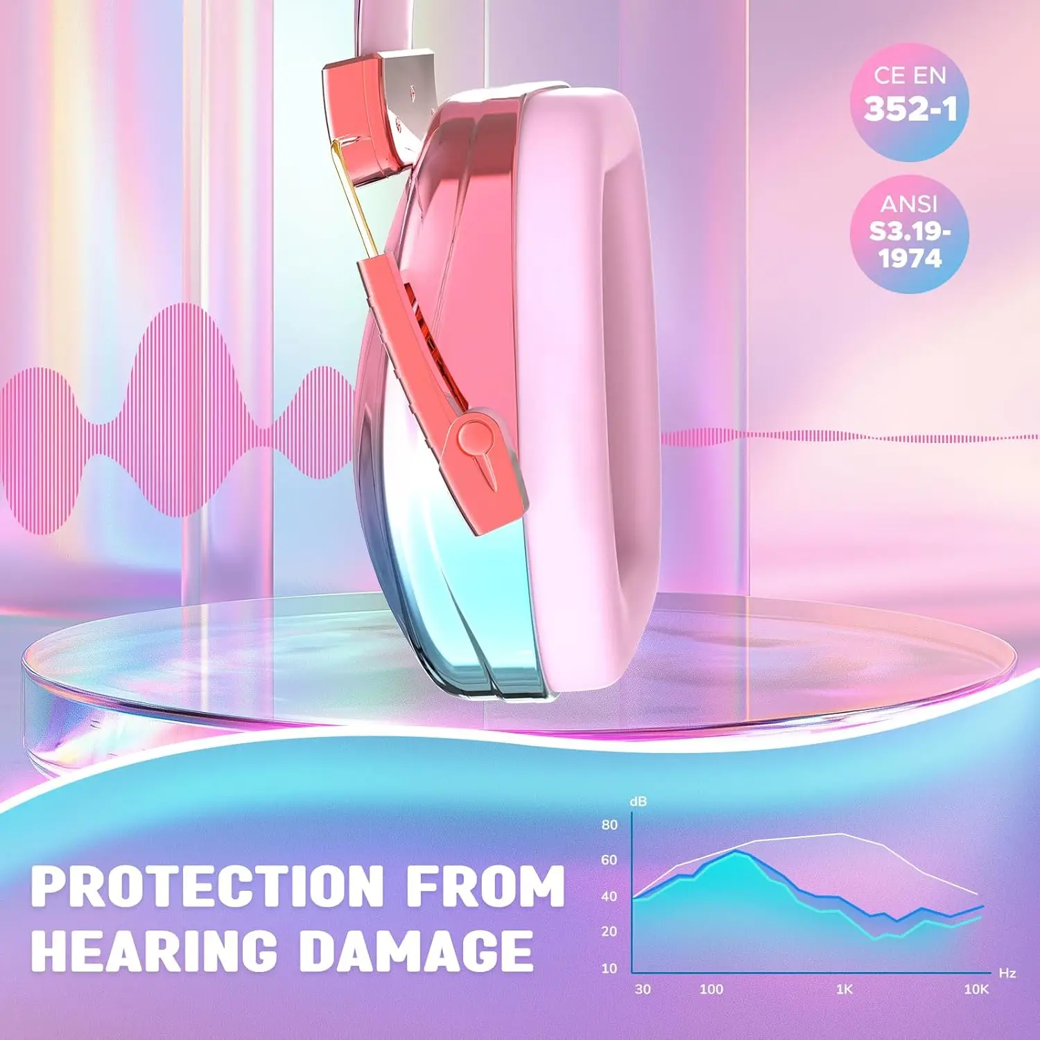Cool Kids Ear Protection Safety Ear Muffs Noise Cancelling Headphones 25dB Hearing Protection Earmuffs for Children Teens Adults - Image 3