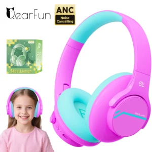 ANC Kids Wireless Headphones Noise Cancelling Bluetooth Earphones For School Travel Soundproof Headset Kids Protection Hearing