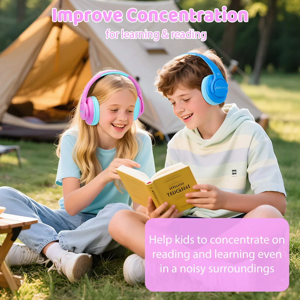 ANC Kids Wireless Headphones Noise Cancelling Bluetooth Earphones For School Travel Soundproof Headset Kids Protection Hearing - Image 4