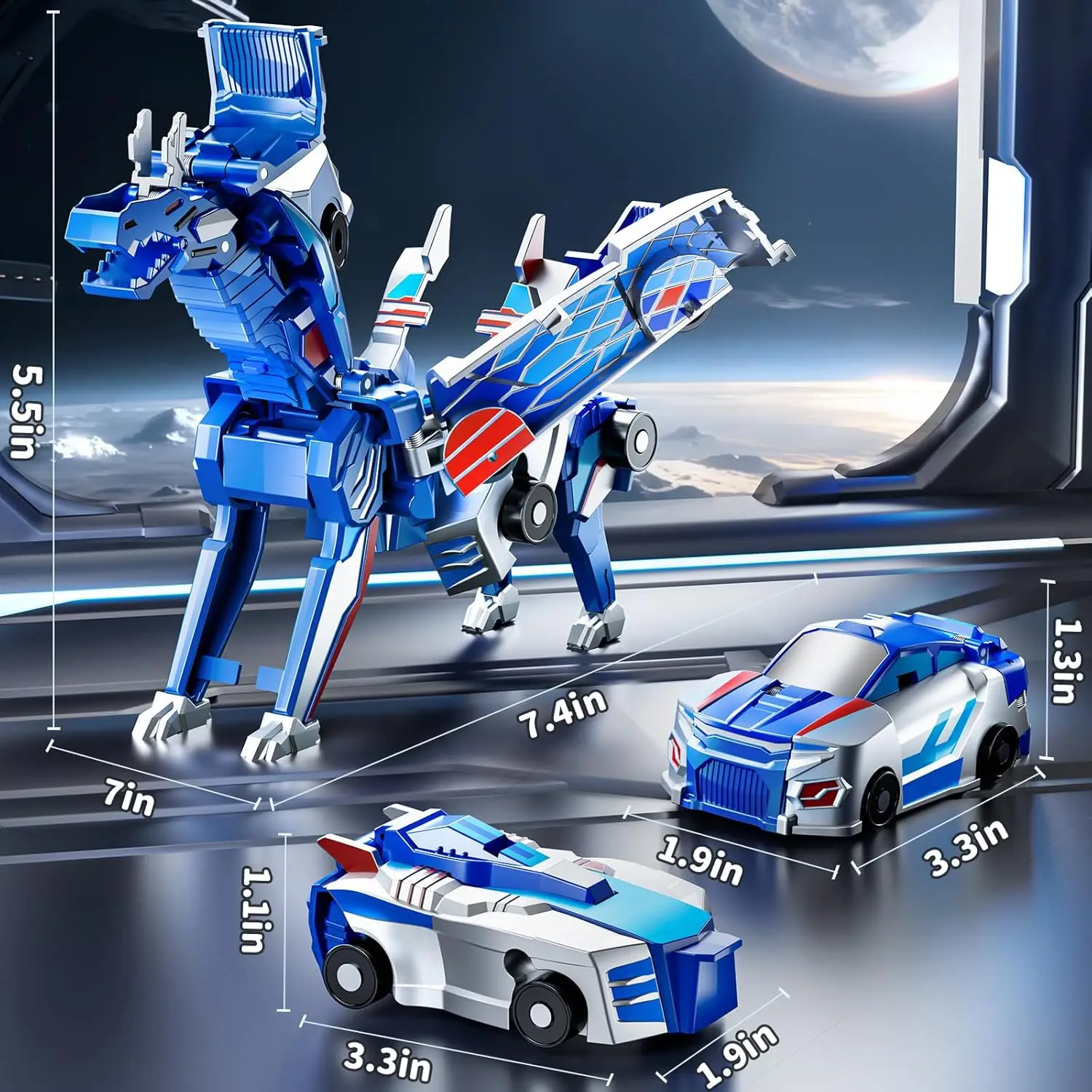 Collision Transforming Dinosaur Car Toy Magnetic Dinosaur Transformer Car Transform into Dinosaurs Fun Transforming Cars - Image 6