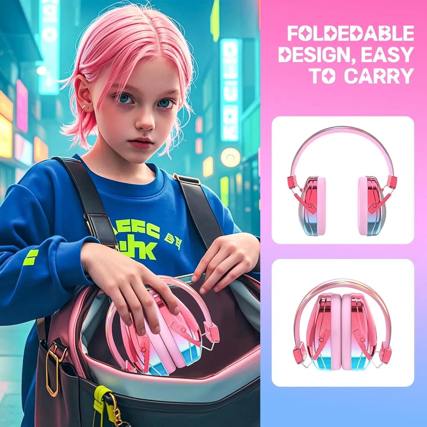 Cool Kids Ear Protection Safety Ear Muffs Noise Cancelling Headphones 25dB Hearing Protection Earmuffs for Children Teens Adults - Image 5