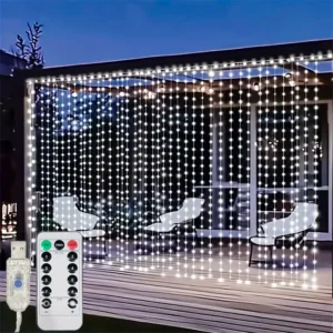 ستارة LED بطول 3/6 متر مع 8 أوضاع وتحكم عن بعد، أضواء للعطلات وحفلات الزفاف، لتزيين غرف النوم وغرف المعيشة، زينة رمضان