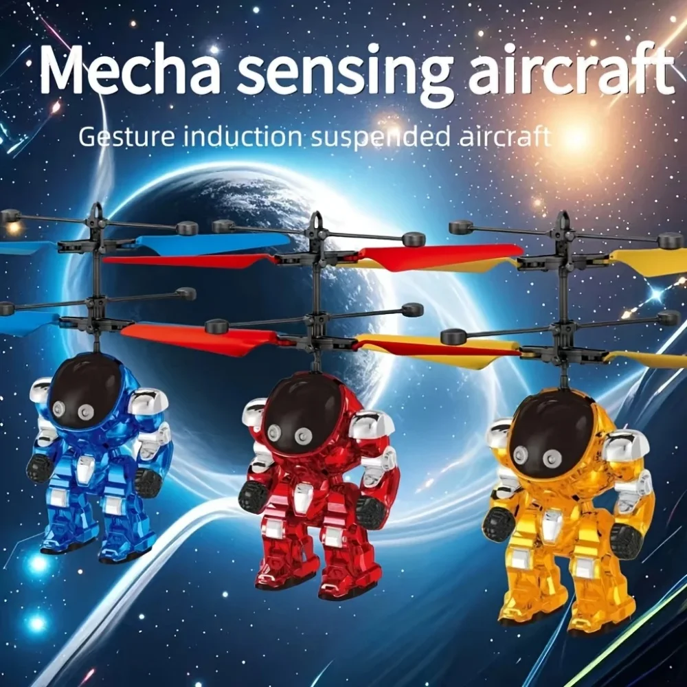 Levitating Luminous Flying Robot Astronaut Toy Aircraft Hand-Controlled Drone Interactive with Lights Outdoor Toys for Kids Gift - Image 2