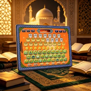 جهاز لوحي لتعليم اللغة العربية للأطفال بشاشة تعمل باللمس، أداة تعليمية تعمل بالبطارية للتعليم المبكر وتعليم النطق