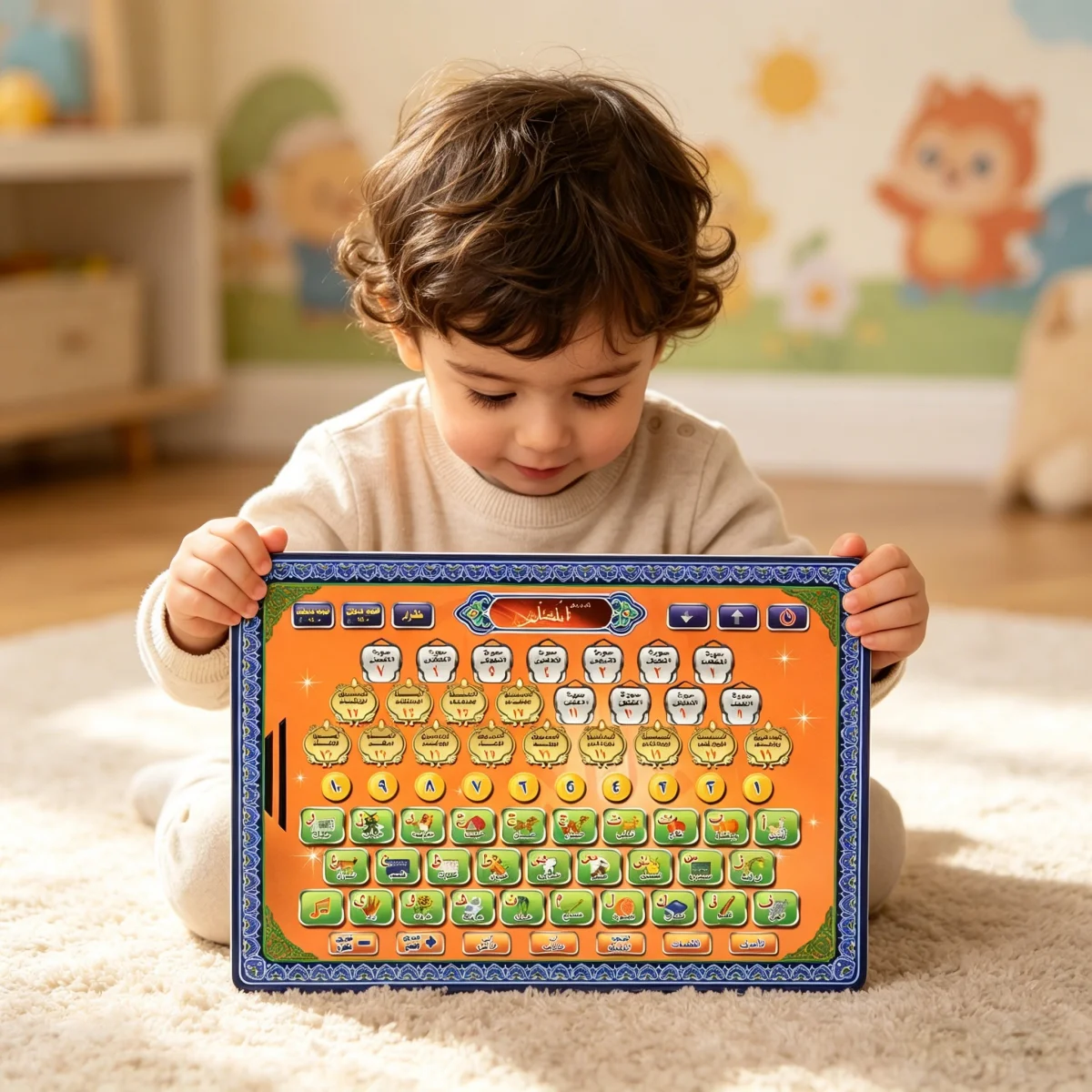 جهاز لوحي لتعليم اللغة العربية للأطفال بشاشة تعمل باللمس، أداة تعليمية تعمل بالبطارية للتعليم المبكر وتعليم النطق - Image 2